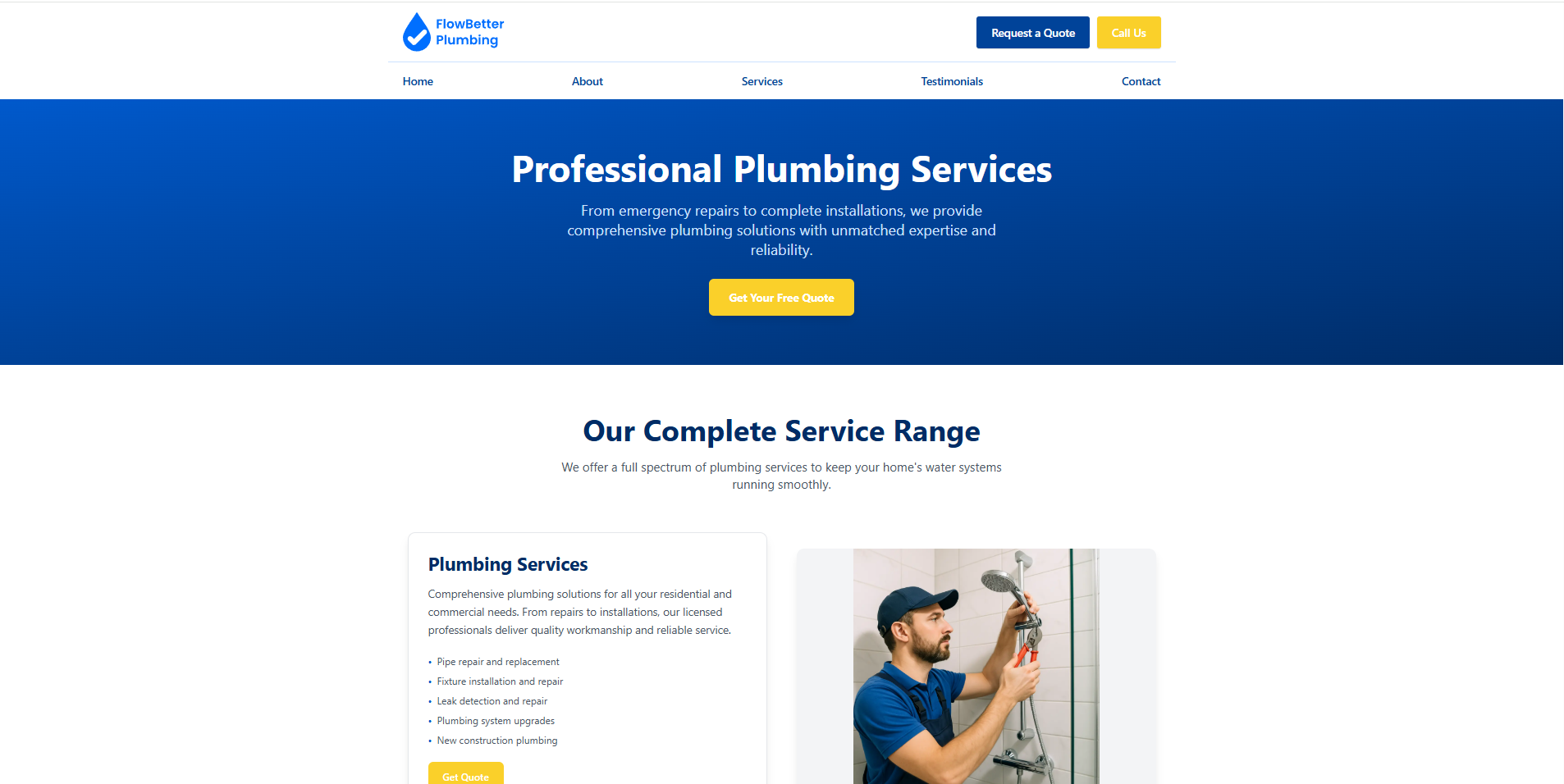 Plumber Website Screenshot 2